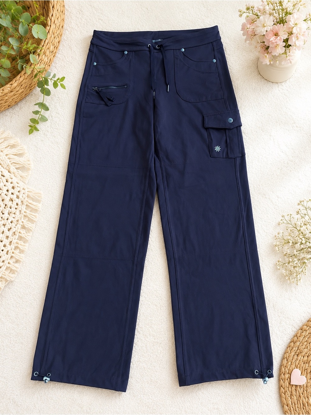 Athleta Brown Cargo Utility Pants Drawstring Cinch Hem Size S